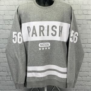 Parish Nation 56 Sweatshirt 4XL 4XLarge Gray Streetwear Rap Crew Neck Sweater